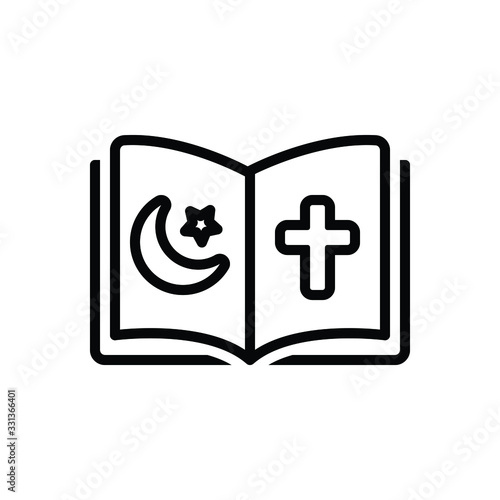 Black line icon for religious