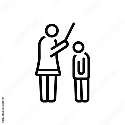 Black line icon for punishment