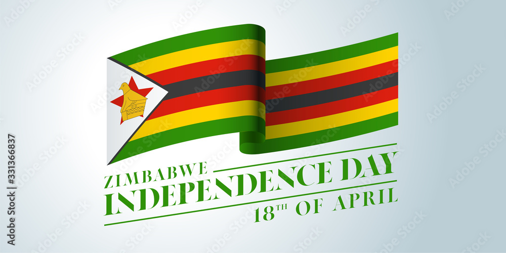 Zimbabwe happy independence day vector banner, greeting cardy Zimbabwe happy independence day vector banner, greeting cardy