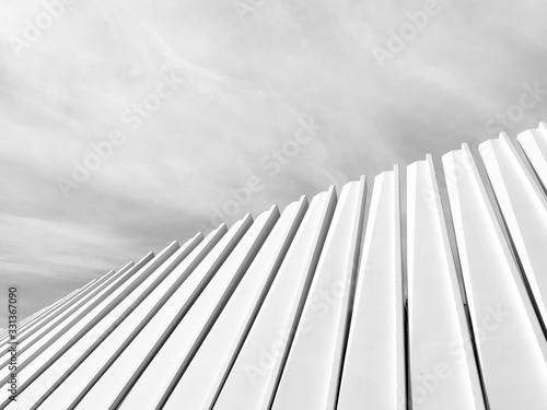 Architecture Square shape building design modern.Arranged in rows.Black and White tone.art with line minimal.