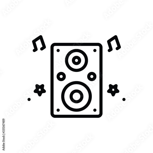Black line icon for entertainment