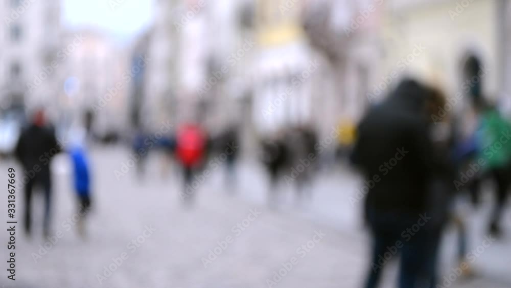 Abstract Defocused Blurred Background of many people on street Abstract Defocused Blurred Background of many people on street