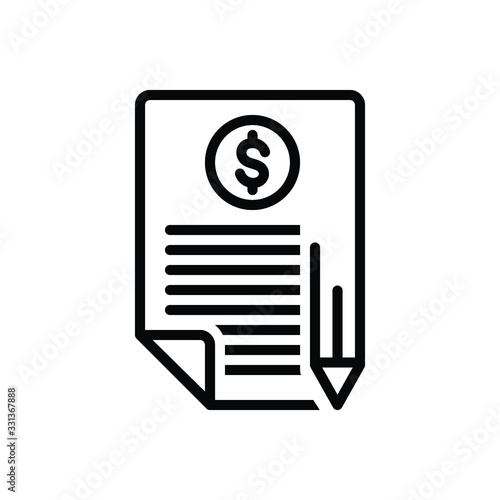 Black line icon for owe