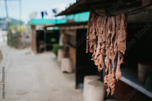 dry meat in market
