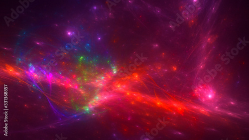 3D rendering abstract colorful fractal light background