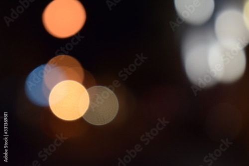 Nighttime multicolored bokeh and blurry images © piyakon