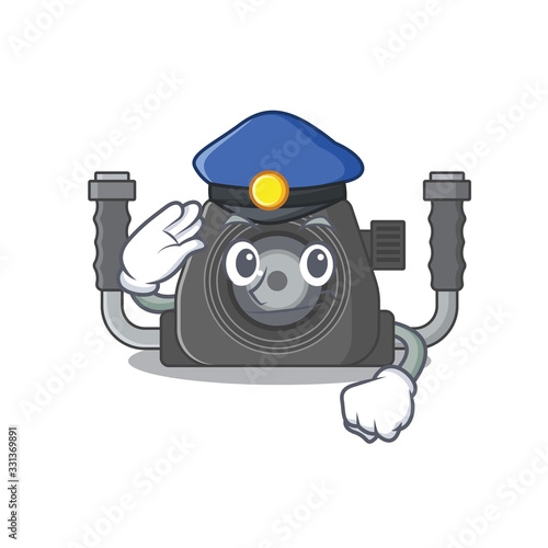 A picture of underwater camera performed as a Police officer