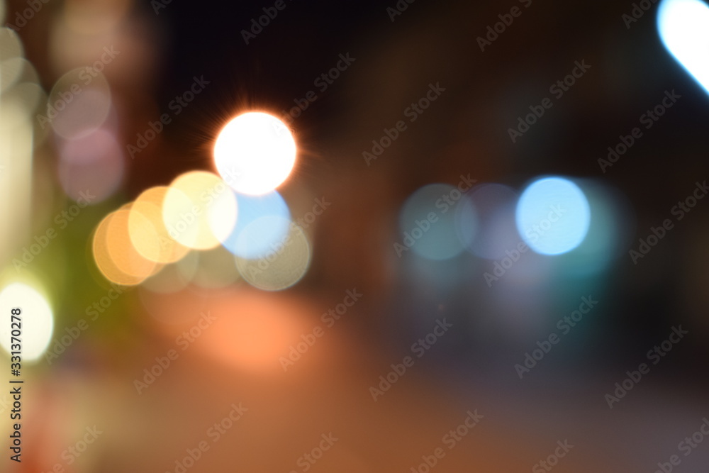 Nighttime multicolored bokeh and blurry images