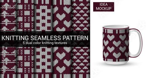Knitting seamless pattern premium vectors