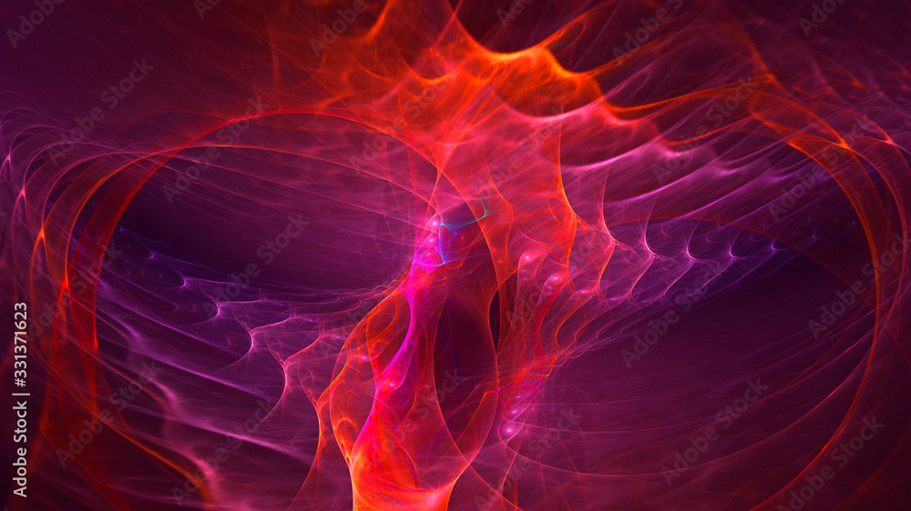 3D rendering abstract red fractal light background 3D rendering abstract red fractal light background