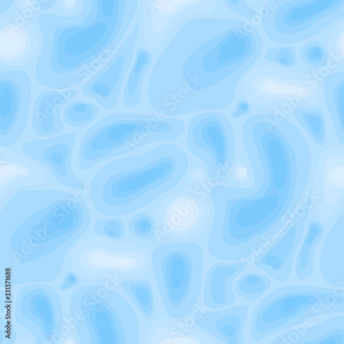Abstract seamless pattern of soft formless structures in light blue colors