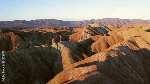 Low aerial pass above Carrizo Badlands at Anza Borrego Desert State Park. photo