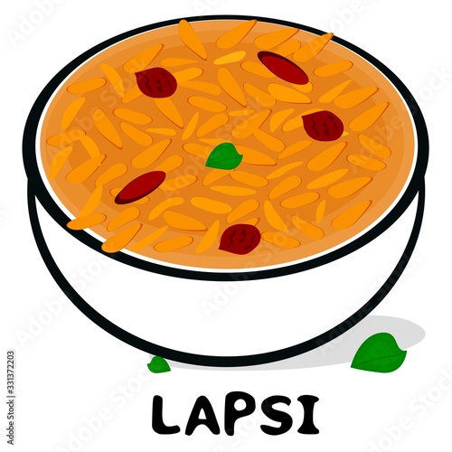 Lapsi indian Gujarati Food Vector
