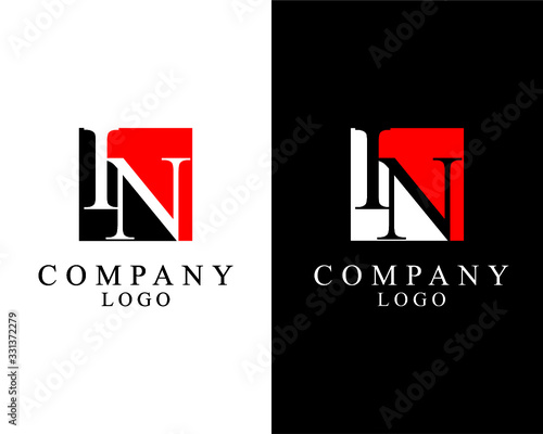 IN, NI logo Letter square shape logo vector for company identity.