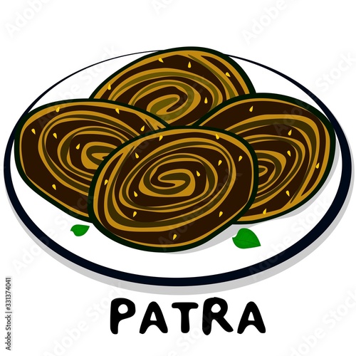 Patra indian Gujarati Food Vector