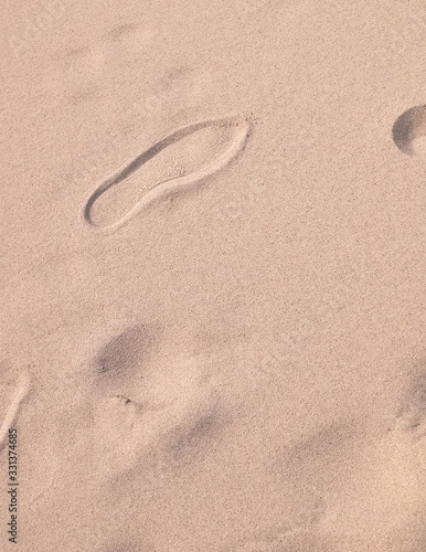 Shoe print on the sand