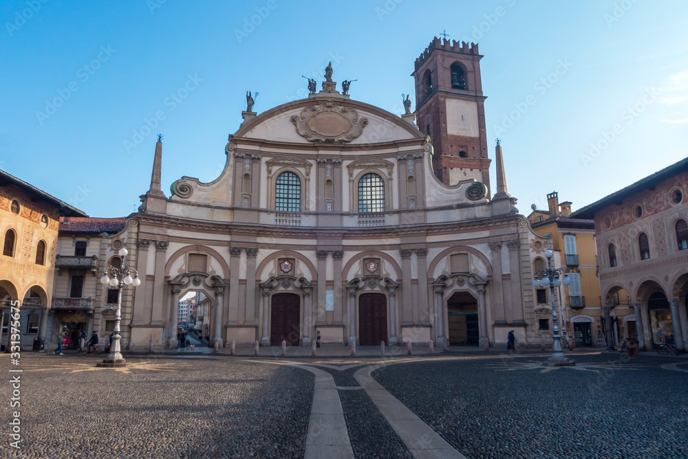 Cathedral façade, Vigevano, Italy