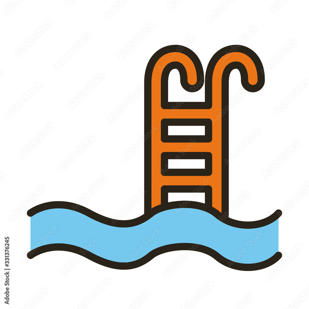 pool stairs line and fill style icon pool stairs line and fill style icon