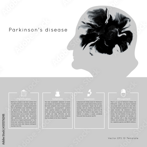 Parkinson's disease old man vector set