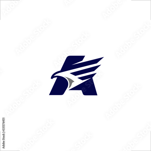 initial A letter logo eagle design airforce