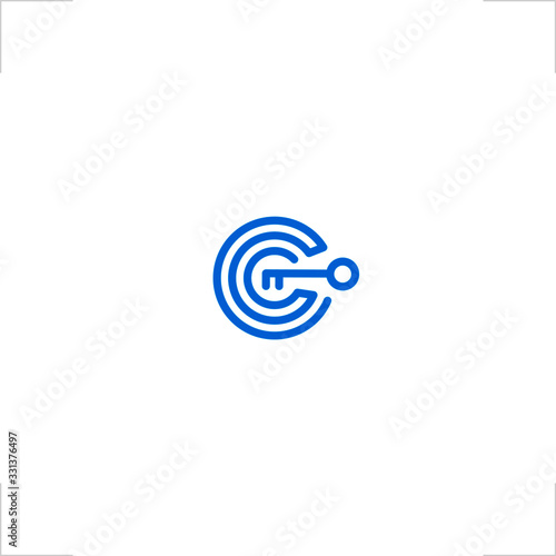 initial C letter logo key design