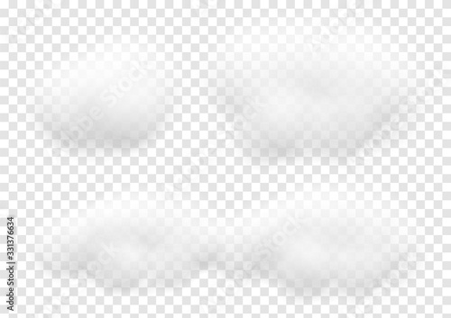 Realistic white cloud vectors isolated on transparency background, Fluffy cubes like white cotton wool ep29 photo