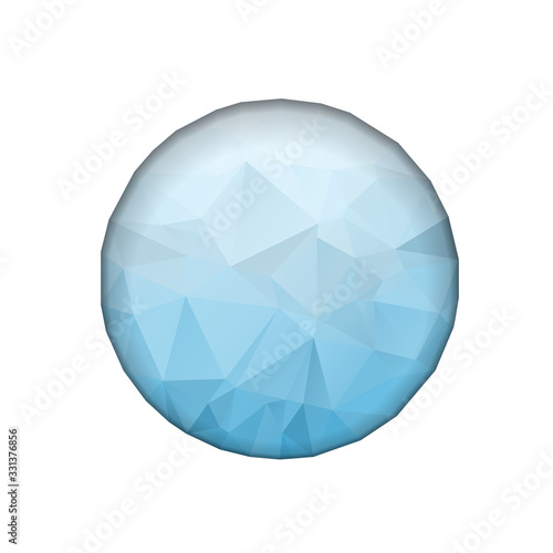Low Poly Triangular Polygonal Blue Circle Shaped Banner with Triangles