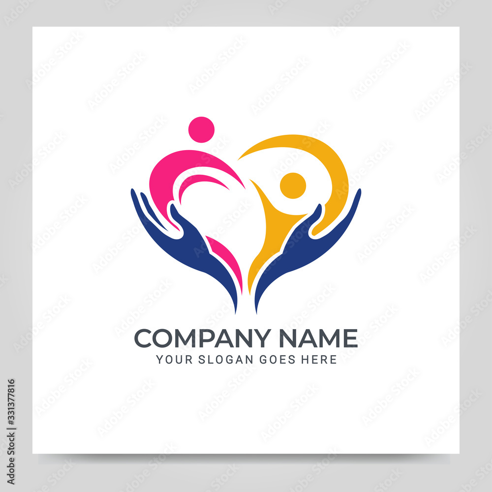 Healthy care logo design. Modern foundation or community symbol logo design.