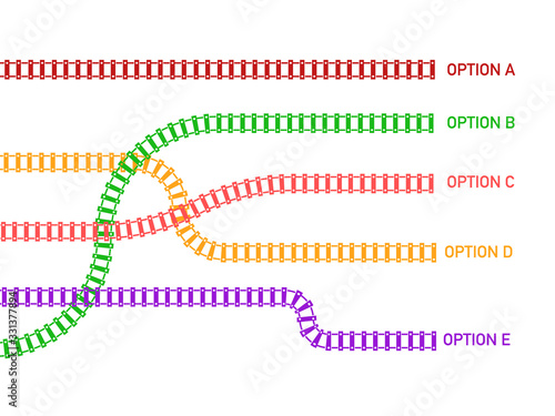 Train rail tracks. Vector