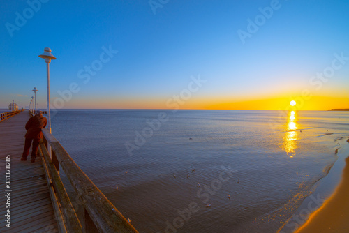 Baltic Sea, Usedom Island, winter, morning. Pictures of carefree life, practically just a few hours before the corona virus crisis changes everyone: the island is now closed. Fear instead of joy.