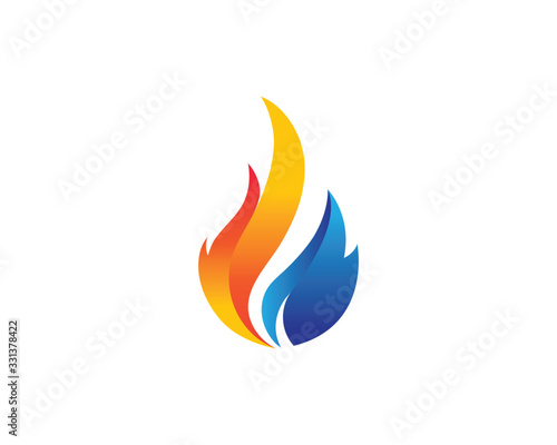 Fire flame Logo Template vector icon Oil, gas and energy logo