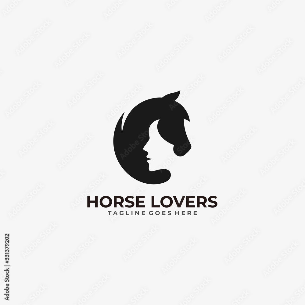 Vector Logo Illustration Horse Lovers Dual Meaning Style. Stock Vector Adobe Stock