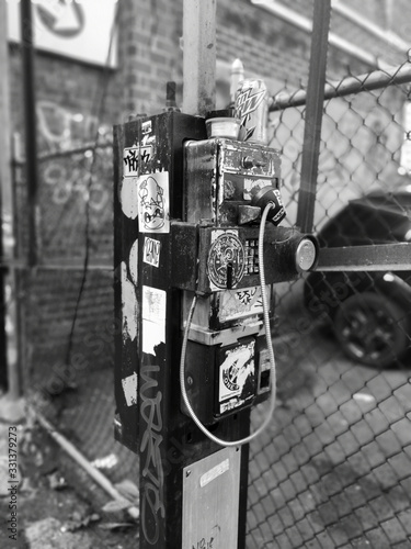 Photography Phone booth in New York Manhattan in Black and White