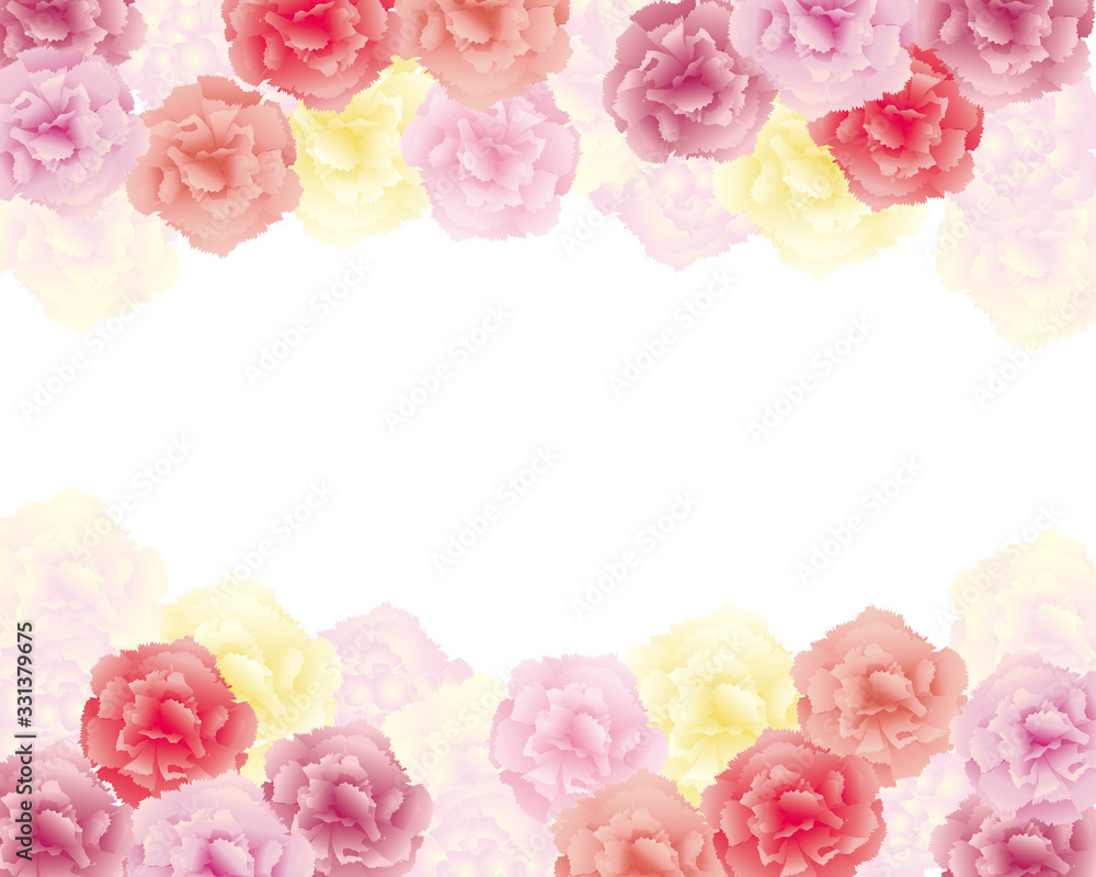 background illustration of colorful carnations
