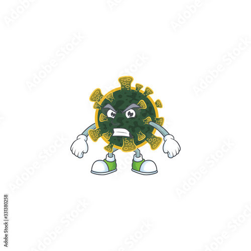 Charming new coronavirus mascot design style waving hand