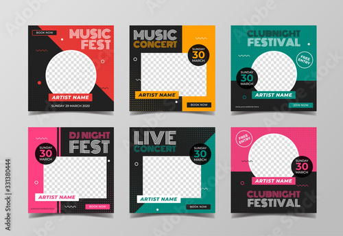 Music concert festival banner template