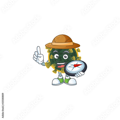 New coronavirus an experienced explorer working using a compass