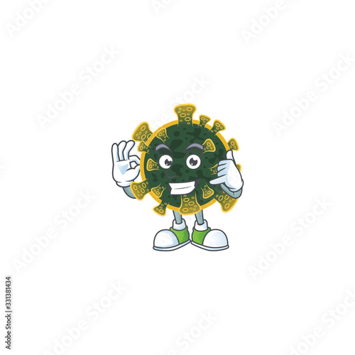 Call me funny gesture new coronavirus mascot cartoon design