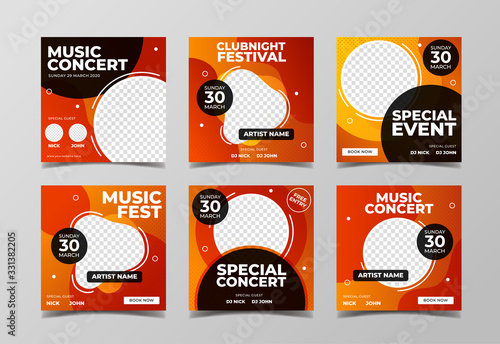 Music concert festival banner for flyer and social media post template