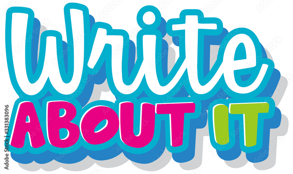 Font design for word write about it on white background