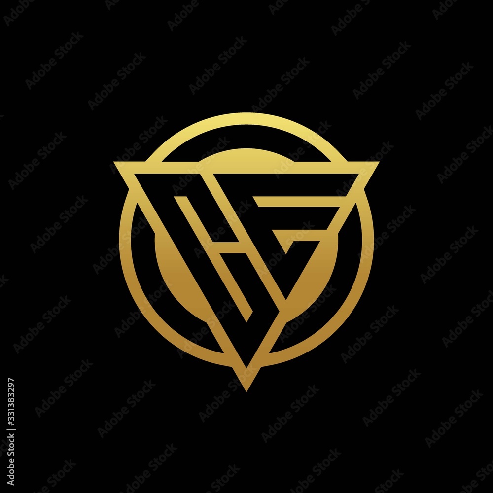 CE logo monogram with triangle shape and circle rounded isolated on gold colors CE logo monogram with triangle shape and circle rounded isolated on gold colors