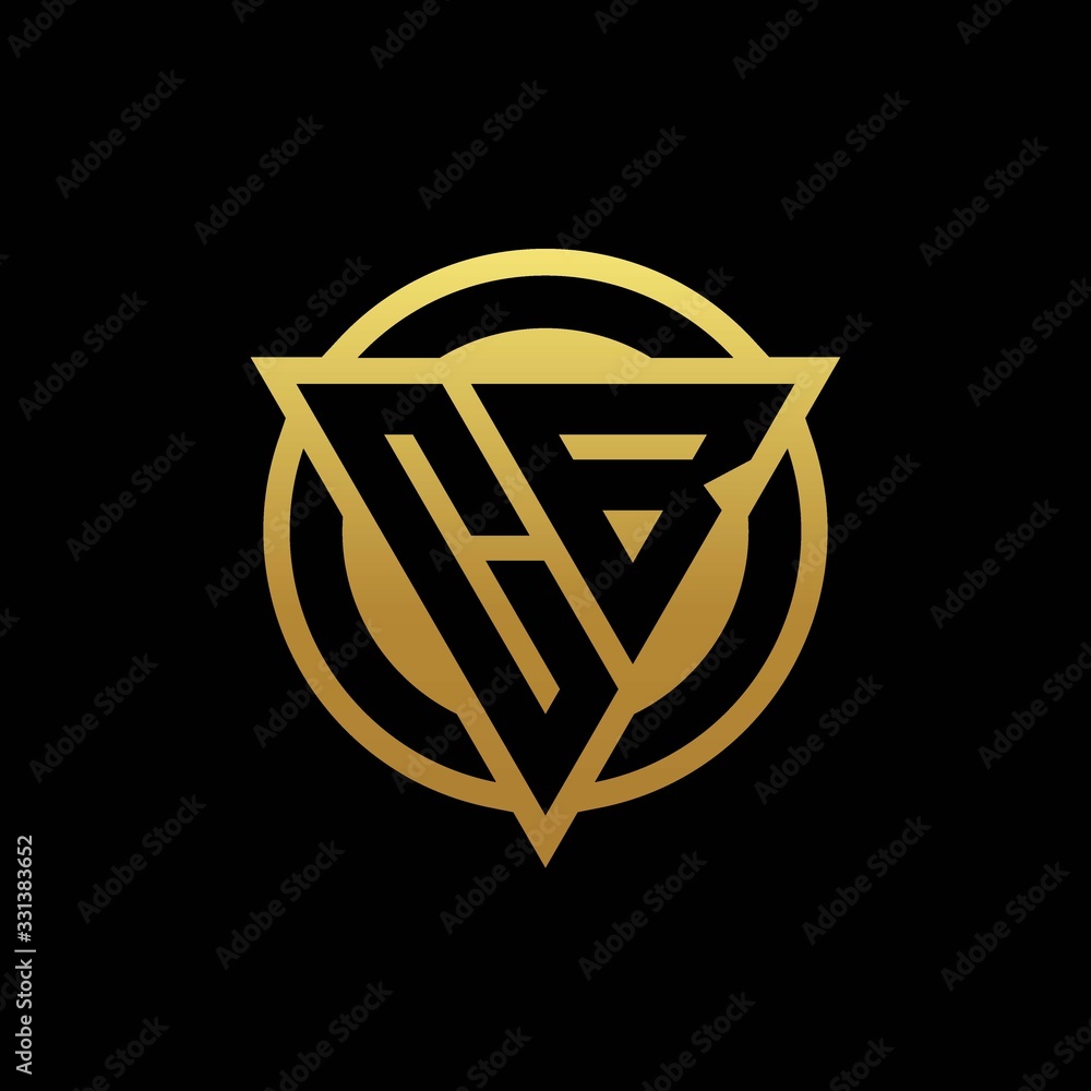 CB logo monogram with triangle shape and circle rounded isolated on gold colors CB logo monogram with triangle shape and circle rounded isolated on gold colors