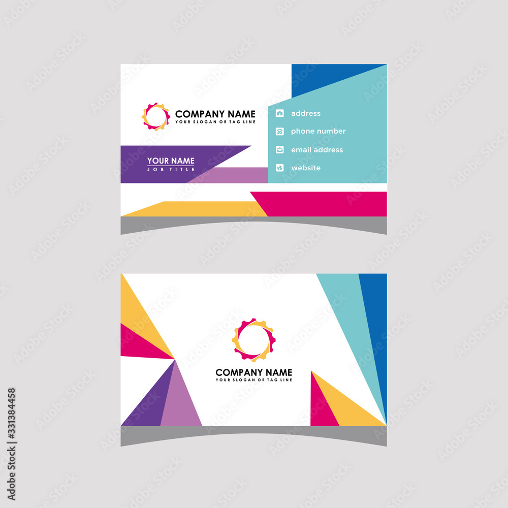 colorful modern business card template vector