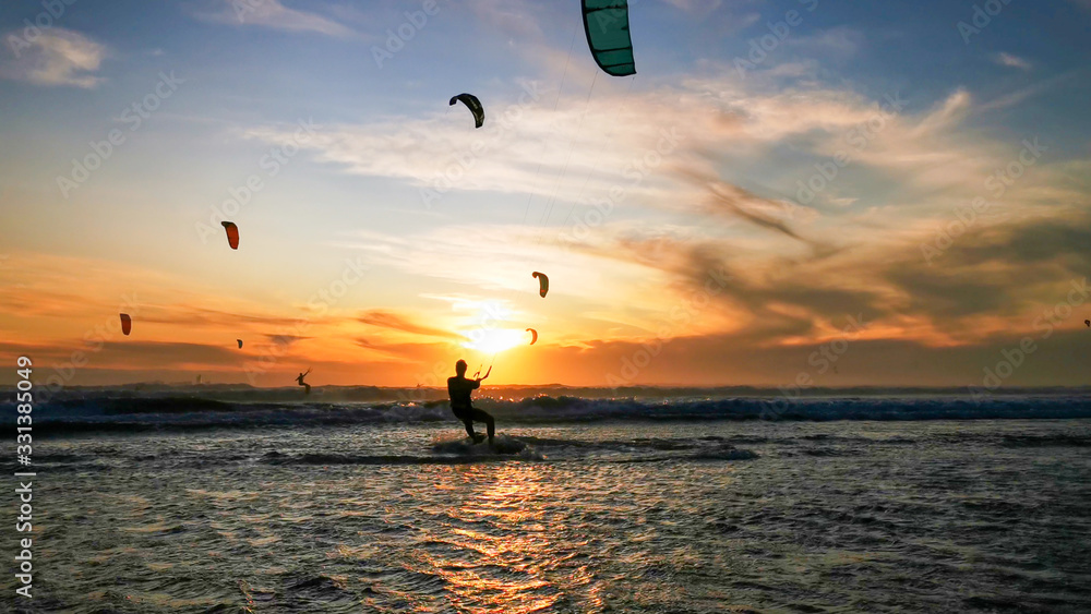 Kite Surf Table Mountain Landscape Cape Town, South Africa