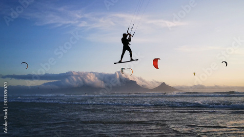 Kite Surf Table Mountain Landscape Cape Town, South Africa
