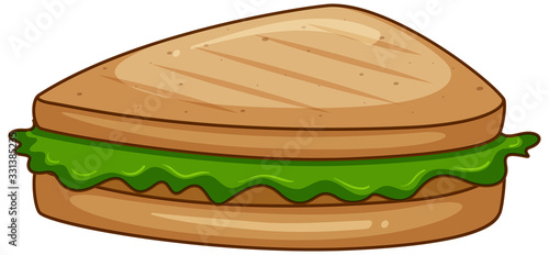 Sandwiches with green lettuce on white background