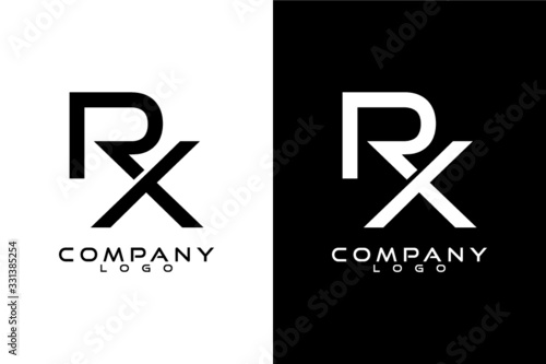 rx, rx Initial Letter Logo Template Vector Design with black and white background  photo