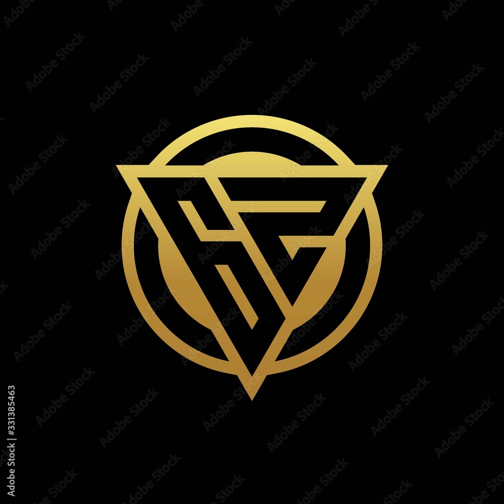 GZ logo monogram with triangle shape and circle rounded isolated on gold colors GZ logo monogram with triangle shape and circle rounded isolated on gold colors