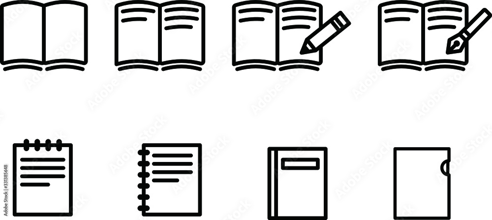 ノートと鉛筆のアイコン ビジネス 紙 イラスト 勉強 メモ ペン Stock Vector Adobe Stock