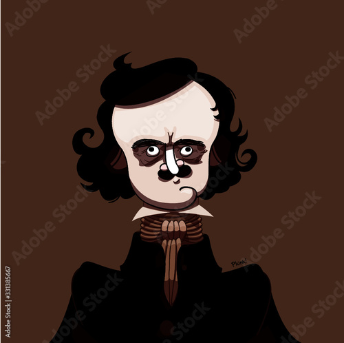 Caricature Edgar Allan Poe photo